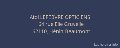 Atol LEFEBVRE OPTICIENS