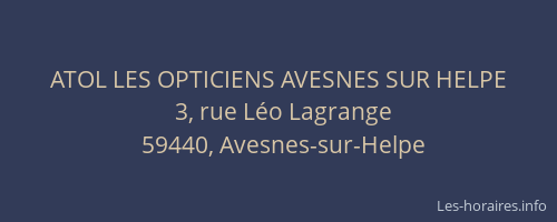 ATOL LES OPTICIENS AVESNES SUR HELPE