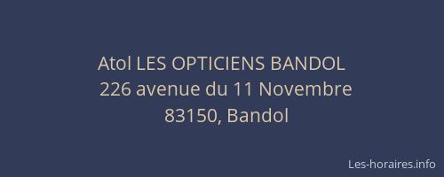 Atol LES OPTICIENS BANDOL