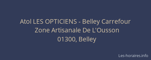 Atol LES OPTICIENS - Belley Carrefour