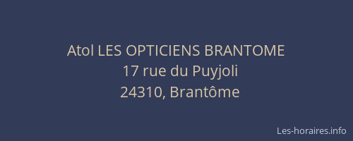 Atol LES OPTICIENS BRANTOME