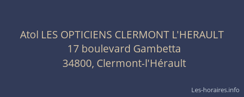 Atol LES OPTICIENS CLERMONT L'HERAULT