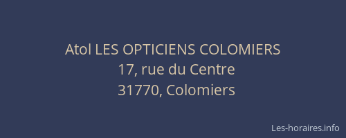 Atol LES OPTICIENS COLOMIERS