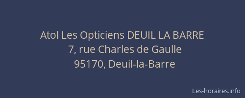 Atol Les Opticiens DEUIL LA BARRE