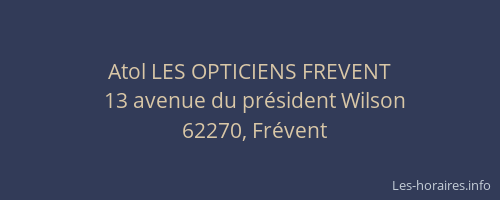 Atol LES OPTICIENS FREVENT