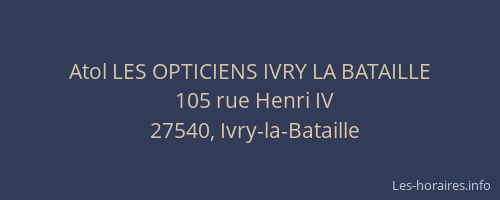 Atol LES OPTICIENS IVRY LA BATAILLE