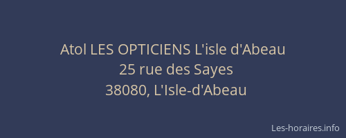 Atol LES OPTICIENS L'isle d'Abeau