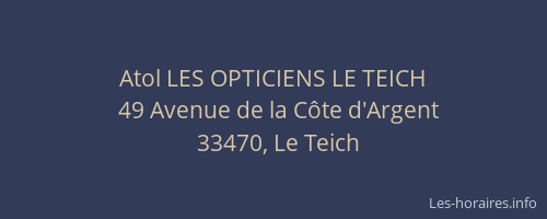Atol LES OPTICIENS LE TEICH