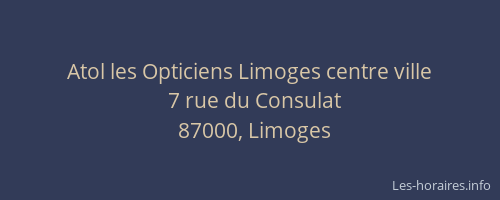 Atol les Opticiens Limoges centre ville