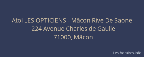Atol LES OPTICIENS - Mâcon Rive De Saone