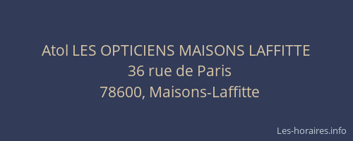 Atol LES OPTICIENS MAISONS LAFFITTE