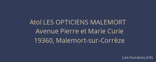 Atol LES OPTICIENS MALEMORT