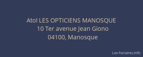 Atol LES OPTICIENS MANOSQUE