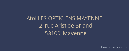 Atol LES OPTICIENS MAYENNE