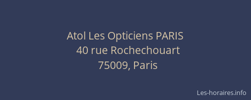 Atol Les Opticiens PARIS