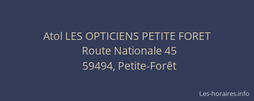 Atol LES OPTICIENS PETITE FORET
