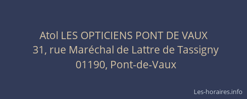 Atol LES OPTICIENS PONT DE VAUX