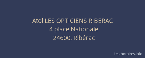 Atol LES OPTICIENS RIBERAC