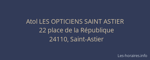 Atol LES OPTICIENS SAINT ASTIER
