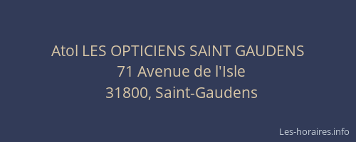 Atol LES OPTICIENS SAINT GAUDENS