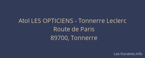 Atol LES OPTICIENS - Tonnerre Leclerc