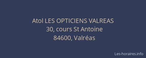 Atol LES OPTICIENS VALREAS