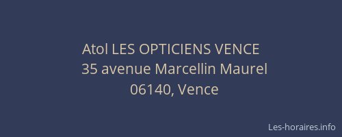 Atol LES OPTICIENS VENCE