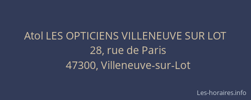 Atol LES OPTICIENS VILLENEUVE SUR LOT