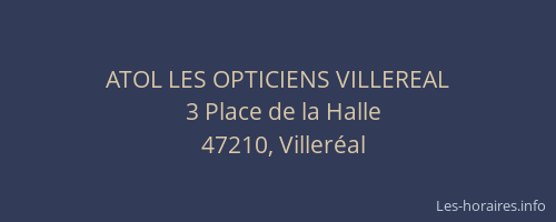 ATOL LES OPTICIENS VILLEREAL