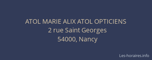 ATOL MARIE ALIX ATOL OPTICIENS