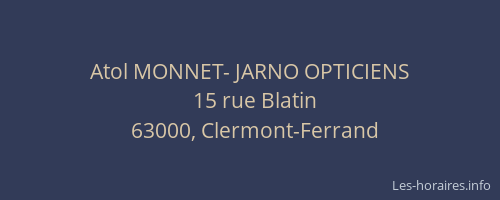 Atol MONNET- JARNO OPTICIENS