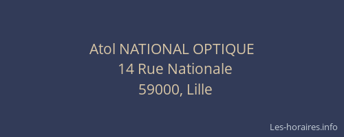 Atol NATIONAL OPTIQUE