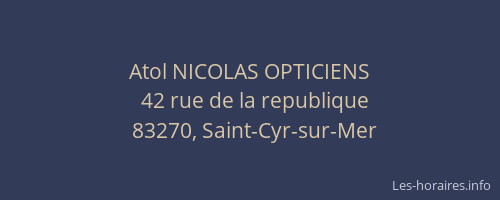 Atol NICOLAS OPTICIENS