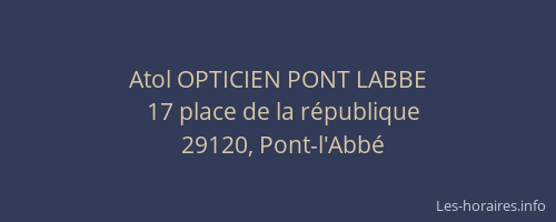 Atol OPTICIEN PONT LABBE