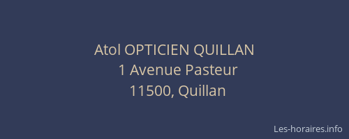 Atol OPTICIEN QUILLAN