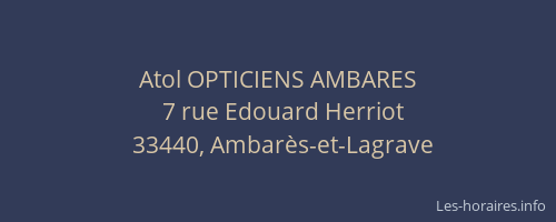 Atol OPTICIENS AMBARES