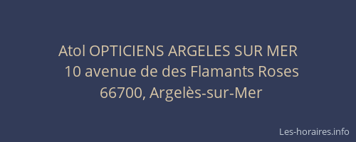 Atol OPTICIENS ARGELES SUR MER