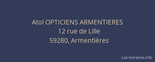 Atol OPTICIENS ARMENTIERES