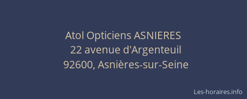 Atol Opticiens ASNIERES