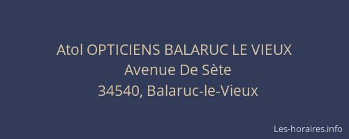 Atol OPTICIENS BALARUC LE VIEUX