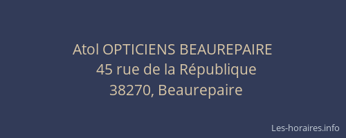 Atol OPTICIENS BEAUREPAIRE