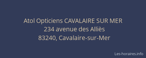 Atol Opticiens CAVALAIRE SUR MER