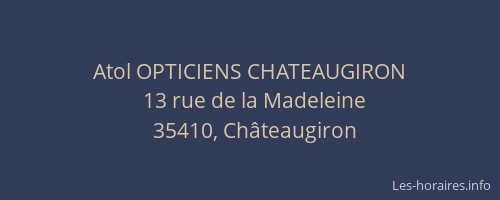 Atol OPTICIENS CHATEAUGIRON
