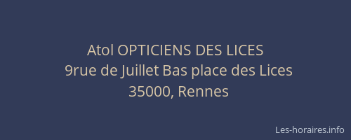 Atol OPTICIENS DES LICES