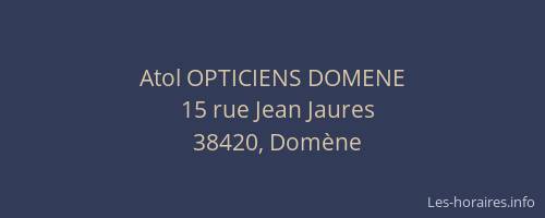 Atol OPTICIENS DOMENE