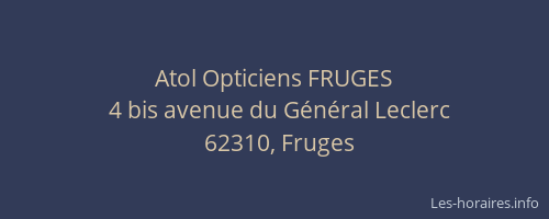 Atol Opticiens FRUGES