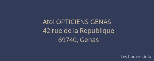 Atol OPTICIENS GENAS