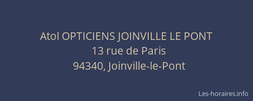 Atol OPTICIENS JOINVILLE LE PONT