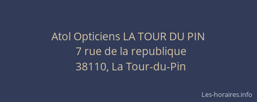 Atol Opticiens LA TOUR DU PIN