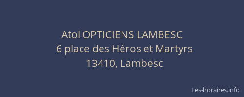 Atol OPTICIENS LAMBESC